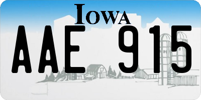 IA license plate AAE915