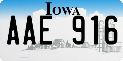 IA license plate AAE916
