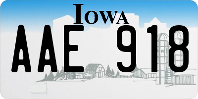 IA license plate AAE918