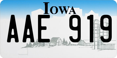 IA license plate AAE919