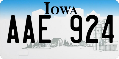 IA license plate AAE924