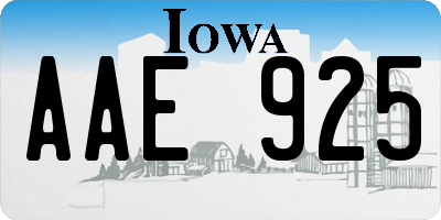 IA license plate AAE925