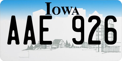 IA license plate AAE926