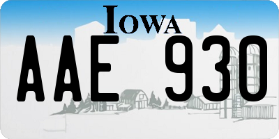 IA license plate AAE930