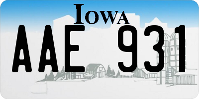 IA license plate AAE931