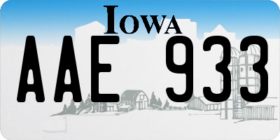 IA license plate AAE933