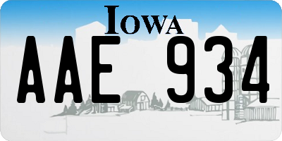 IA license plate AAE934