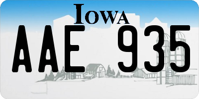 IA license plate AAE935