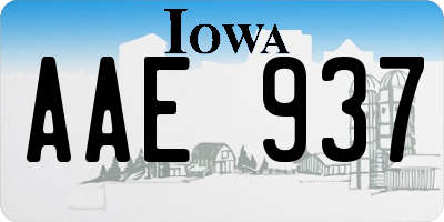 IA license plate AAE937