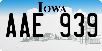 IA license plate AAE939