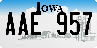 IA license plate AAE957