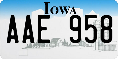 IA license plate AAE958