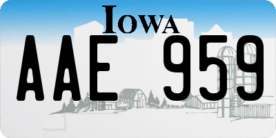IA license plate AAE959