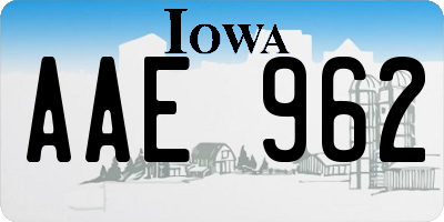 IA license plate AAE962