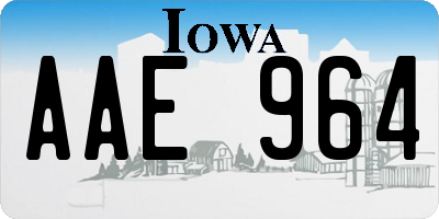 IA license plate AAE964