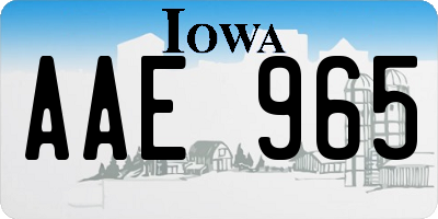 IA license plate AAE965