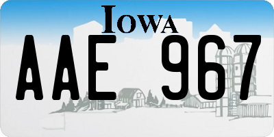IA license plate AAE967