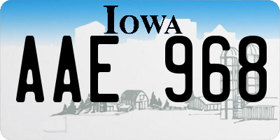 IA license plate AAE968