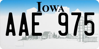 IA license plate AAE975