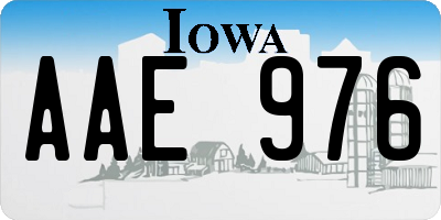 IA license plate AAE976