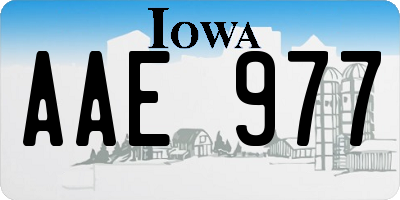 IA license plate AAE977