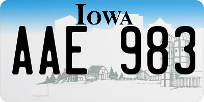 IA license plate AAE983