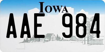 IA license plate AAE984