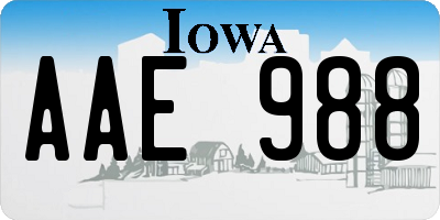 IA license plate AAE988