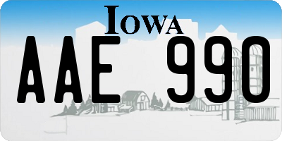 IA license plate AAE990