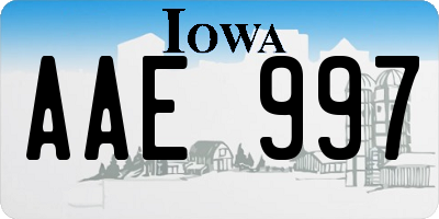 IA license plate AAE997