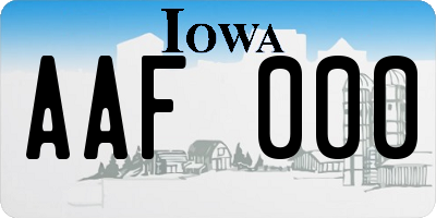 IA license plate AAF000