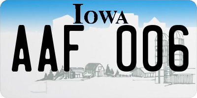IA license plate AAF006