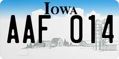 IA license plate AAF014