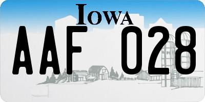 IA license plate AAF028