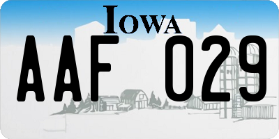 IA license plate AAF029