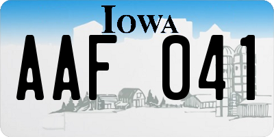 IA license plate AAF041