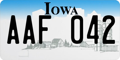 IA license plate AAF042