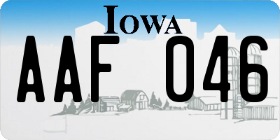 IA license plate AAF046