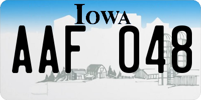 IA license plate AAF048