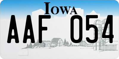 IA license plate AAF054