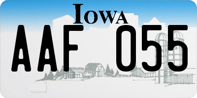 IA license plate AAF055