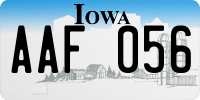 IA license plate AAF056