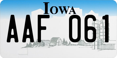 IA license plate AAF061