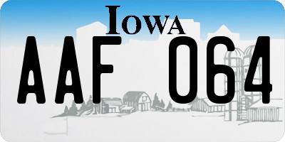 IA license plate AAF064