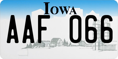 IA license plate AAF066