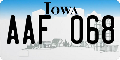 IA license plate AAF068