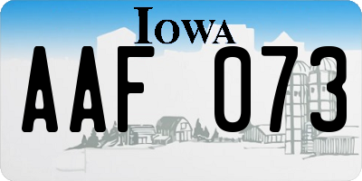 IA license plate AAF073