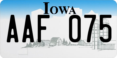 IA license plate AAF075