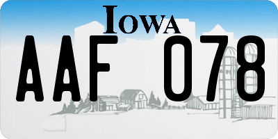 IA license plate AAF078