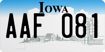 IA license plate AAF081